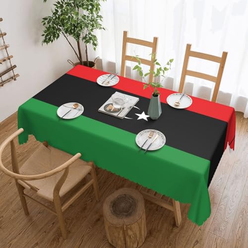 PHAYAH Tischdecke mit libyscher Flagge, 137 x 183 cm, dekorative Tischdecke, waschbar, für Zuhause, Hochzeit, Restaurant, Camping