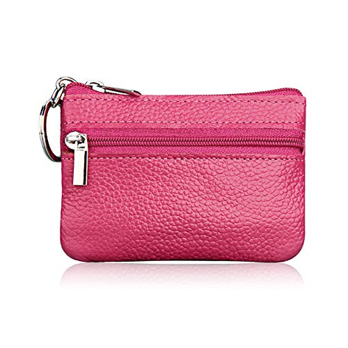 Hibate Pink Leder Schlüsseletui Schlüsseltasche Klein für Herren Damen