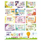 CREATCABIN 13 Stück Growth Mindset Klassenzimmer-Dekoration Banner Poster Schild Pinnwand Zum Aufhängen Wandkunst Dekor Für Schulanfang Lehrer Grundschule Mittelschule College-Thema Bunt 100x25 cm