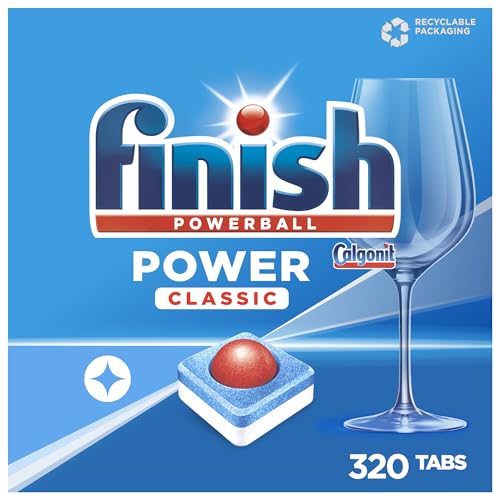 Finish Power Classic Spülmaschinentabs, phosphatfrei – Geschirrspültabs für die Basis-Reinigung des Geschirrs – 320 Tabs (4 x 80 Stück)
