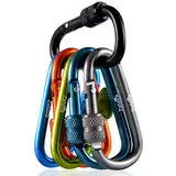 Zalava 2020 Neu Mini Schlüsselanhänger Karabiner, 6 Farben Karabiner mit Schraubverschluss Mehrfunktionale Karabinerhaken für Camping, Angeln, Wandern Oder Reisen