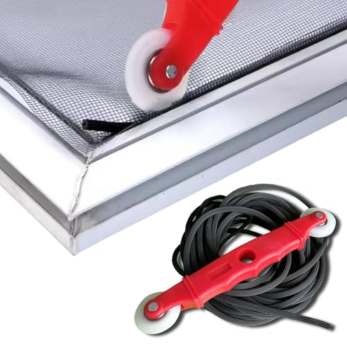 Fensterbildschirm Spline, Fensterbildschirm Spline, 25 pcs 3, 3 Fuß x 5, 5 mm Gummikabel mit 1 -pc -Rollenwerkzeug
