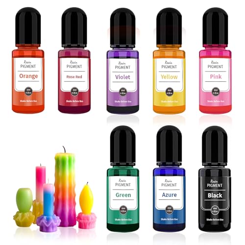 Epoxidharz Farbe Set, Farbpigmente für Gießpulve, 8 Farben konzentrierte flüssige Epoxidharz-Farbe, DIY Schmuckherstellung, Harz Malerei, Kunsthandwerk - 0.35oz/10ml Jede