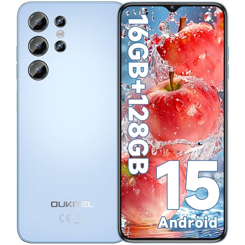 OUKITEL C1 Android 15 Smartphone Ohne Vertrag, 16GB+128GB /1TB Handy Günstig, 6.52" HD+ Handy Ohne Vertrag,5150mAh Simlockfreie Handys, 13MP+5MP, Dual 4G SIM 3 Steckplatz/Fingerabdruck/OTG/3.5mm Jack