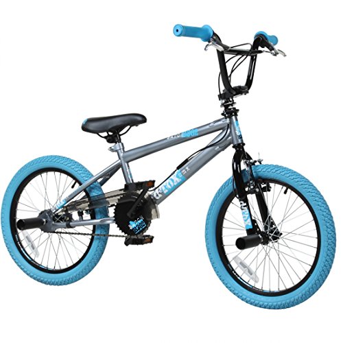 deTOX 18 Zoll BMX Freestyle Kinder BMX Anfänger ab 120 cm, 6 J., Farbe:grau/blau