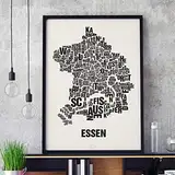 Essen Buchstabenort Schwarz auf Naturweiß