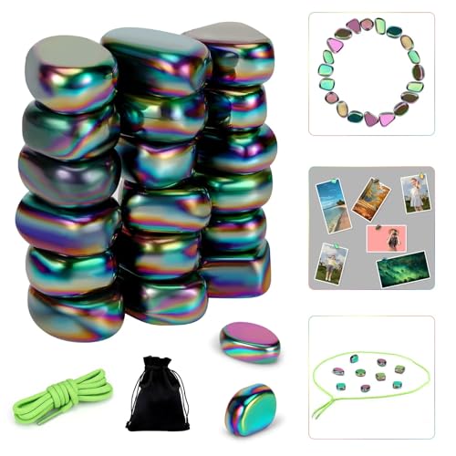 20 Stück Hämatit Magnete, Irregulär Magnetisches Schachspiel Steine, Multifunktional Magnete Kühlschrank, Tragbares Magnetic Schachspiel für Zuhause Büro Reise Party Camping