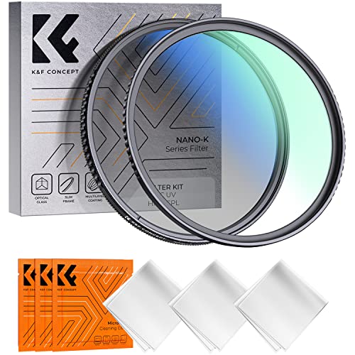 K&F Concept Filterset K-Serie Polfilter CPL Filter + MCUV Filter, Zirkularer Polarisationsfilter & UV-Sperrfilter-77mm