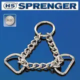 Sprenger 1x Durchzugskette, Stahl, vernickelt, Silber, Zwei D-Ringe, Größe: 25 mm (1"), Kettenstärke: 2,5 mm, HS