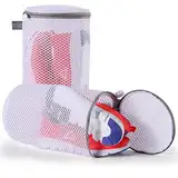Kimmama Schuhe Waschbeutel Sneaker Mesh Waschreinigungsbeutel 125 g/m² Netzstoff Langlebiger und wiederverwendbarer Waschbeutel, Reiseorganisationstasche (7"× 15")