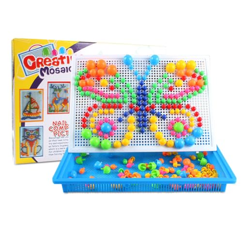 Tutamaz Steckspielzeug Mosaik Steckspiel Pädagogisches Kinderspielzeug Kreatives Spielzeug Steckmosaik Steckbausteine 295/592/888 Stücke Bausteine Kinder Lernspielzeug für Jungen Mädchen Geschenk