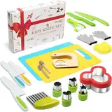 LETTO & TAILOR Kindermesser und Brotausstechformen Kinder Set 21-teiliges, Ausstecher Brot und Gemüse Kinder, Messer für Kinder, Montessori Messer - Perfektes Weihnachts- oder Geburtstagsgeschen