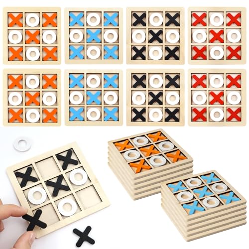 Kindergeburtstags Gadget, 20 Stück Mini-Tic-Tac-Toe-Brett aus Holz für Kinder Spieltisch aus Holz Xo-Partygeschenke für Partygäste Spiele für Familiengeburtstagspartys