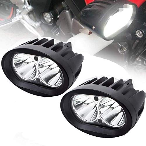 BeiLan 2Pcs Zusatzscheinwerfer Motorrad LED,Scheinwerfer Motorrad,Nebelscheinwerfer Motorrad Schwarz,LED Arbeitsscheinwerfer,Spotlicht Lampe 12V 24V 20W 1800LM Cree 6500K