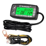 Runleader Digitaler Drehzahlmesser,Motortemperaturanzeige,Alarm RPM und Temp,Hintergrundbeleuchtung für Rasentraktor Kompressor Generator Schneemobil Marine Jet Ski Pit Bike