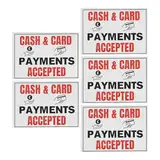 eMagTech 5 Stück "Cash & Card Payments Accepted", wasserfest, einseitig, 148 x 105 mm, Schilder, geeignet für die meisten glatten und trockenen Oberflächen