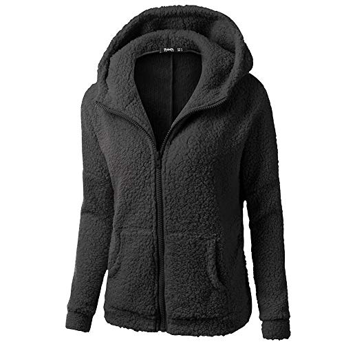 Sweatjacke Damen: Fleecejacke Wärme Plüschjacke, Zipper Hoodie Plüschjacke Damen Gefüttert, Sweatjacke mit Kapuze, Flauschig Winterjacke, Fleece Hoodie Sweatshirt Jacke, Outdoor Sport Jacke