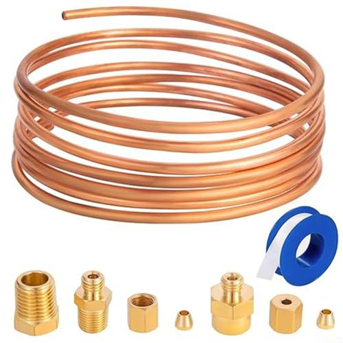 Mechanisches Öldruckmesser-Rohr-Set, 1/8 und 1/4 NPT-Armaturen, 183 cm Öldruckmesser-Rohrmontage mit Armatur, Öldruckmesser-Schlauch-Set für Auto und LKW