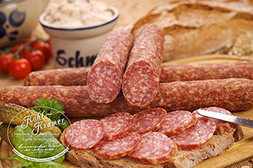 Die Weltmeister Wurst! Ahle Wurst nordhessische Spezialität – Stracke edel Salami luftgetrocknet - Mettwurst 400 gr