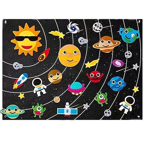 Zghhc 1 Stück Solar System Tragbare Filz Geschichte Bord Bildungs ​​Lernen Montessori Geschichte Bord Frühen Lernen Interaktive Spielen Für Kinder