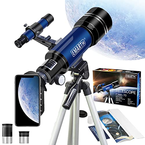 Teleskop für Kinder und Einsteiger für Beobachtung von Himmel und Landschaft- 70mm fernrohr Teleskop Astronomisches Mit verstellbarem Stativ