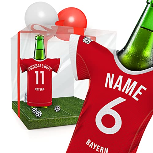 my fan shirt PERSONALISIERT Bayern Trikotkühler Fanartikel Männer | Passend für Bayern München | Mann Freund Opa Bruder Geburtstag Weihnachts-Geschenk Wichtel Flaschenkühler by MYFANSHIRT.com