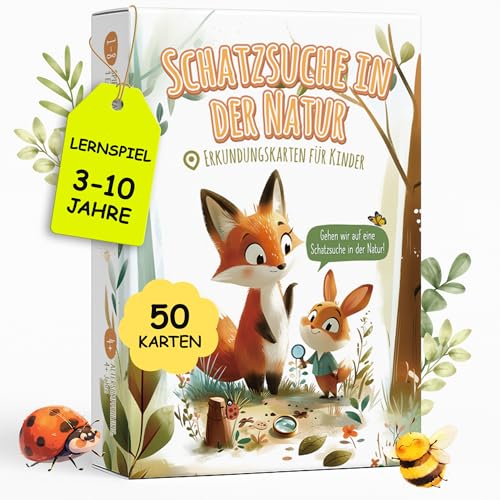 Gefunden Outdoor Suchspiel | Entdeckerkarten für Kinder – Outdoor Schatzsuche und Natur Entdecken | finde es Suchspiel Outdoor Spielzeug Geschenk für Mädchen Junge ab 4 Jahren für Draußen Garten Wald