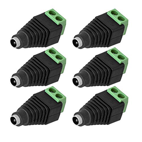 E.T 6X DC Buchse Hohlbuchse Adapter 2,5 mm x 5,5 mm > Terminal Block 2 Pin Schraubklemmen