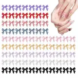 100 Stück 3D Nageldekorations Sets Schleifen Nagelanhänger Nagelkunst Dekorationen Schleife für Acrylnägel, süße Kawaii-Schleifenanhänger, hübsche Nagel-Schleifenanhänger-Dekoration