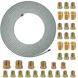 10 m Bremsleitung Ø 4,75mm (3/16") Set mit 28Pcs Verschraubungen & 6Pcs Verbinder für Bremsleitung Bördel DIN/SAE Kupfer Verkupfertes Stahl Sortiment