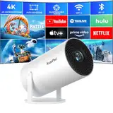 [Netflix-zertifizierter & Electric Focus] XuanPad Beamer 1080P Mini Beamer mit WiFi & Bluetooth Projektor mit 210° drehbarer Stand, Automatische Trapezkorrektur, Staubfilter & Wärmeableitungssystem