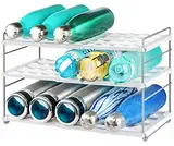 Huquter Flaschenregal Kühlschrank Organizer, Erweiterbar Flaschenhalter Kühlschrank Weinregal Stapelbar, Verstellbarer Schrank Organizer Küche, Flaschen Organizer für Küchen Arbeitsplatte Schrank Büro