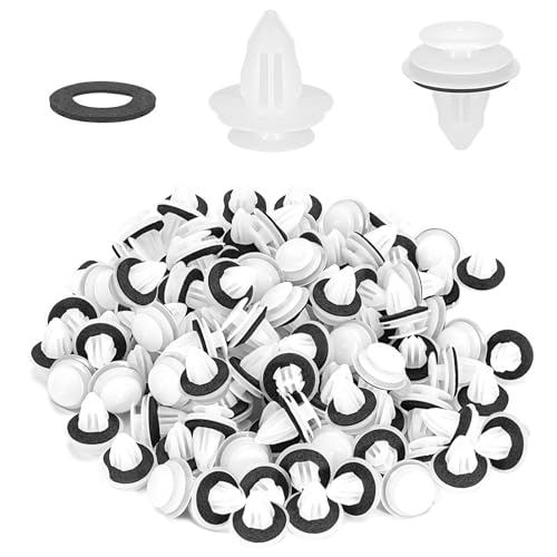 100 Stück Türverkleidung Autoverkleidungsclips, Universal Befestigungsclips, Spreiznieten mit Schwammig Kissen, Kunststoff Türverkleidung Clips, Autoteile Tuerverkleidung Befestigung Clips