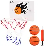 CYFIE Mini Basketball Korb Set, Mini Basketballkorb mit Bälle und Pumpe Büro Basketballkorb mit Saugnapf Mini Basketball Brett für Büro, Zimmer, Schlafzimmer, Badezimmer oder Toilette