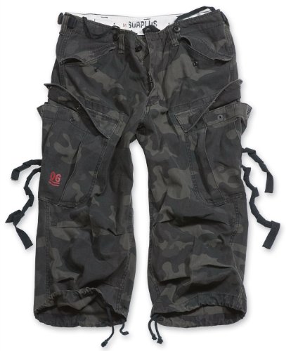 Surplus Raw Vintage Herren Cargo Engineer Vintage 3/4 Shorts, blackcamo, XL