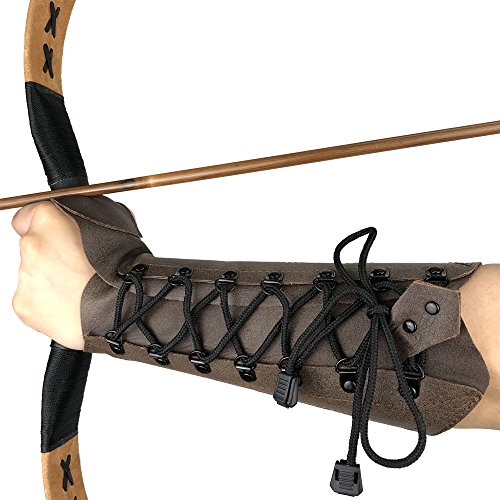 longbowmaker Traditioneller Armschutz aus Leder Armschoner für Bogenschießen