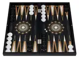 HBS GAMES Midnight Pearl Design Backgammon Strategie Brettspiel Würfelspiel, 48 Zentimeter aus Holz mit Acryl-Spielsteinen Freunde und Erwachsene