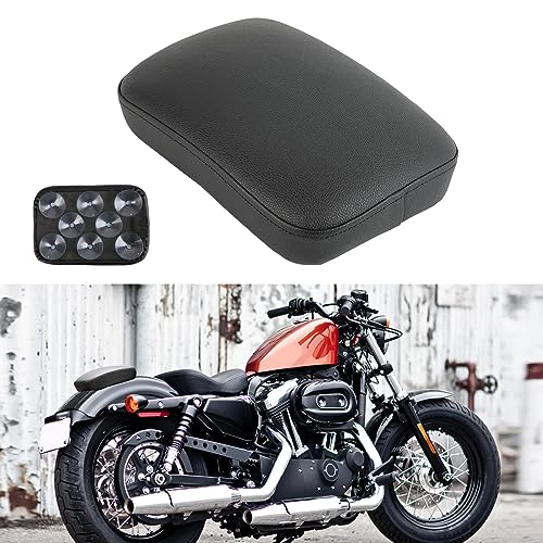 DREAMIZER Motorrad Sozius Sitzpad,Motorrad hinteren Beifahrerkissen,Motorrad 8 Saugnäpfe Rücksitzpolster Kompatibel mit Harley Sportster XL 883 1200 Dyna für Softail Touring Cruiser Chopper Custom