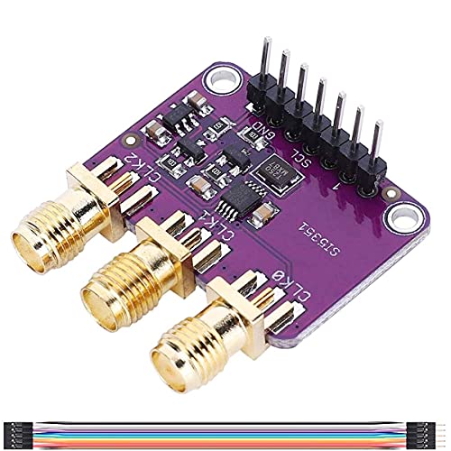 Youmile 3-5VDC CJMCU-5351 Si5351A Taktgenerator Signalgeneratormodul I2C 25MHZ Controller Takt 8KHz bis 160MHz mit männlichen und weiblichen DuPont Kabeln für Arduino IDE