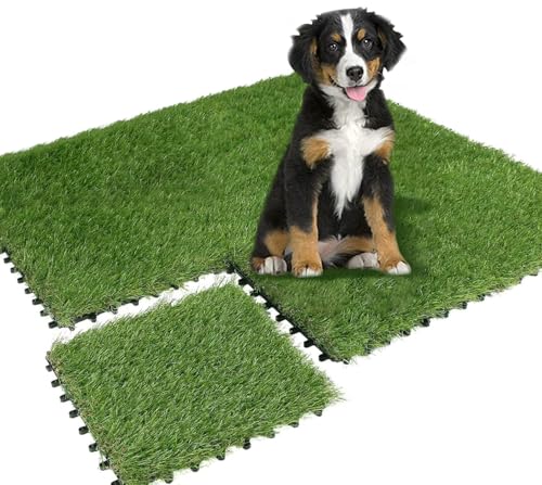 Qingbei Rina Kunstrase Balkon Wetterfest 0.81m² = 9 PCS, 30x30 cm Rasenfliesen Outdoor, Kunstrase Aussen, Rasenfliesen Bodenbelag für Balkon& Terrasse, Wetterfest mit Drainagefunktion Grass