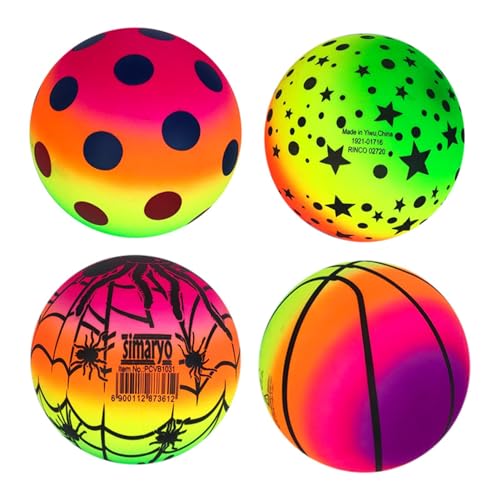 15,2 cm großer Spielplatzball, aufblasbarer Regenbogen-Sportball, Regenbogen-PVC, Sportball, Pool-Party-Dekorationen