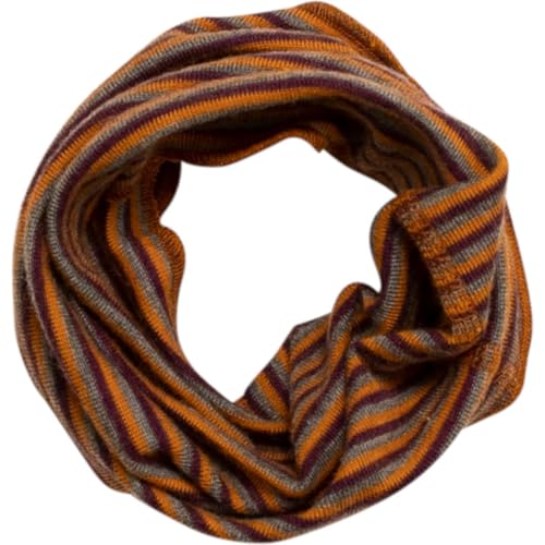 Lilano, Kinder Schlauchschal Ringel, 70% Wolle (kbT), 30% Seide, 210 gr./m² (Beere/Curry/Grau, 1 (1-3 Jahre))