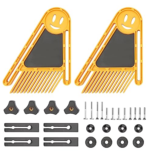 Nizirioo Tischkreissägen-Federbrett, doppelte Federbretter, Sicherheits-Holzbearbeitungswerkzeuge, Federbrett-Tischkreissägen-Druckblock für Tischkreissägen/Bandsägen/Frästische/Zaunwerkzeuge (gelb)