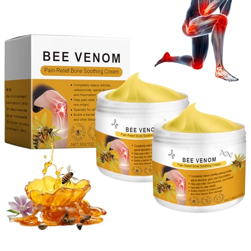 EONFAVE Bienengiftsalbe, 2 Stück Bienengift Gelenkcreme, Bee Venom Joint Relief Gel, Bienengift Creme gegen Schmerzen Rücken Knie, Gelenkschmerzen Linderung, Deep Nourishment Beruhigend