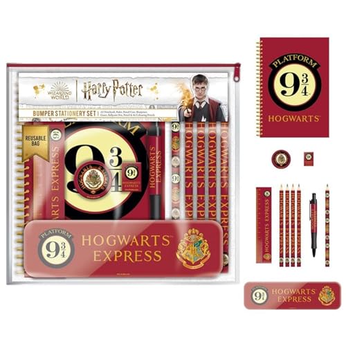 HARRY POTTER Schreibwaren Set groß (Plattform 9 3/4 Design) Geschenkset, Schulbedarf für Jungen und Mädchen - Offizielles Lizenzprodukt