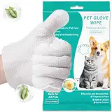 EcoEarth Premium Haustier-Feuchttücher für Hunde & Katzen - 6 Stück - Einweg-Waschhandschuhe zum Baden & Pflegen - Reinigungshandschuhe für Pfoten & Körper