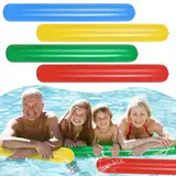 4 Stück Schwimmnudel Poolnudel, 105cm Aufblasbare Poolnudel Hohl Schwimmnudel Langlebiger Swimming Pool Noodle Schwimmnudel Float Spielzeug für Kinder und Erwachsene