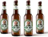 Bierflaschen Etikett personalisiert mit Foto & Text | Aufkleber-Set | ab 6 Stück | Motiv: Peter (Grün)