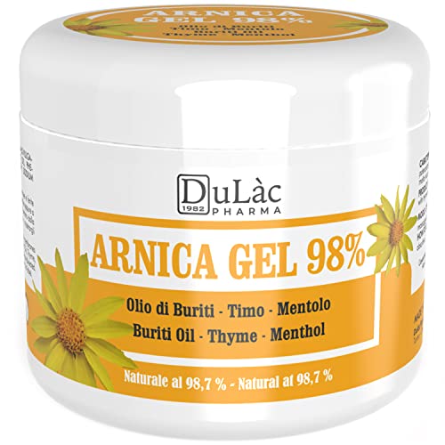 Dulàc - Arnika Gel Extra Stark und Hochkonzentriert (98%) 500 ml, Schnelle Wirkung - Kühl Muskelkater Gel zur Muskelentspannung - Natürliche Formel und Dermatologisch getestet