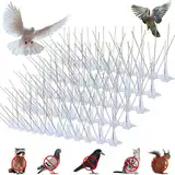 10 Stück Taubenabwehr Spikes Edelstahl, 3,33 Meter Vogelabwehr Spikes für Anti-Vogelkot und Nester, Taubenabwehr Balkon mit 20 Kabelbinder, Taubenschutz für Dächer, Geländer, Werbetafeln, Transparent